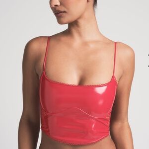 Skims vinyl cropped corset